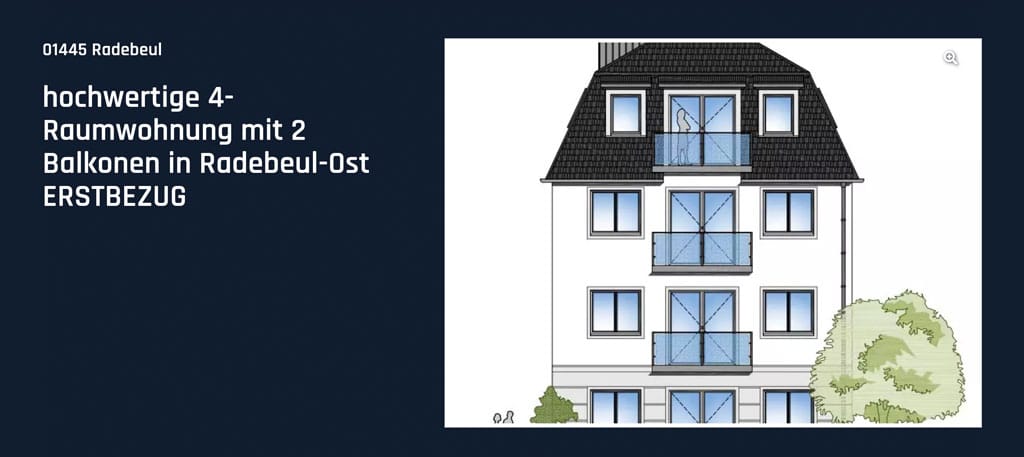 Hochwertige 4-Raumwohnung mit 2 Balkonen in Radebeul-Ost